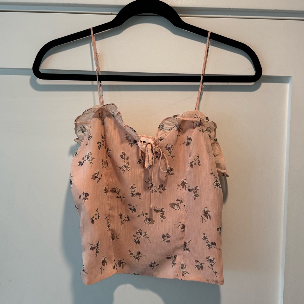Superdown Tie-Front Floral Cami